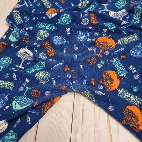 LULAROE leggings blue macaroon pastry pants OS - Picture 6 of 6